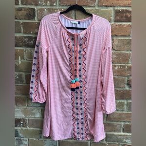 Cabana Life coral coast Tunic with Tassels small